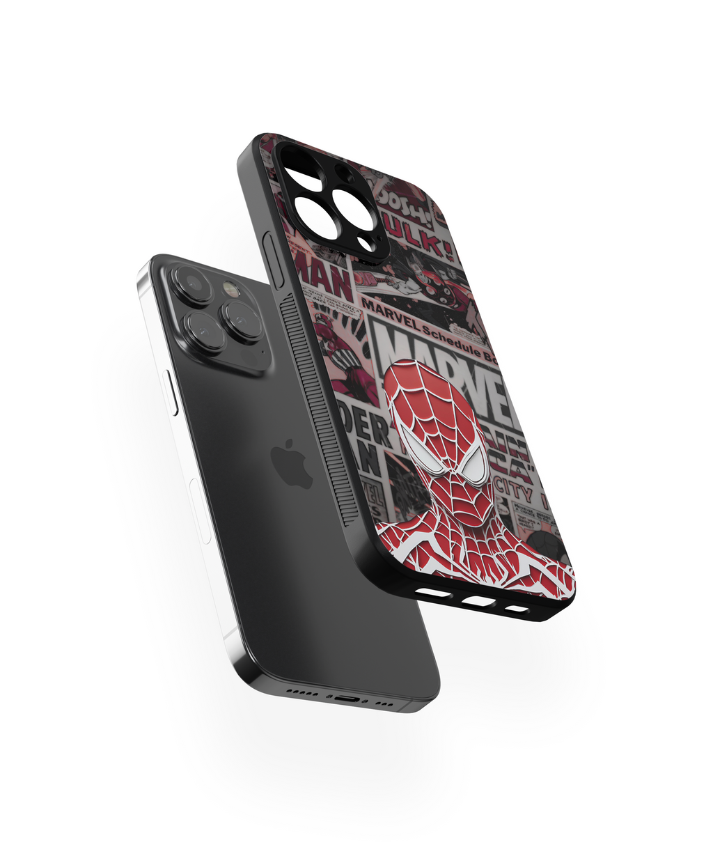 Red Web Armor Glass Case