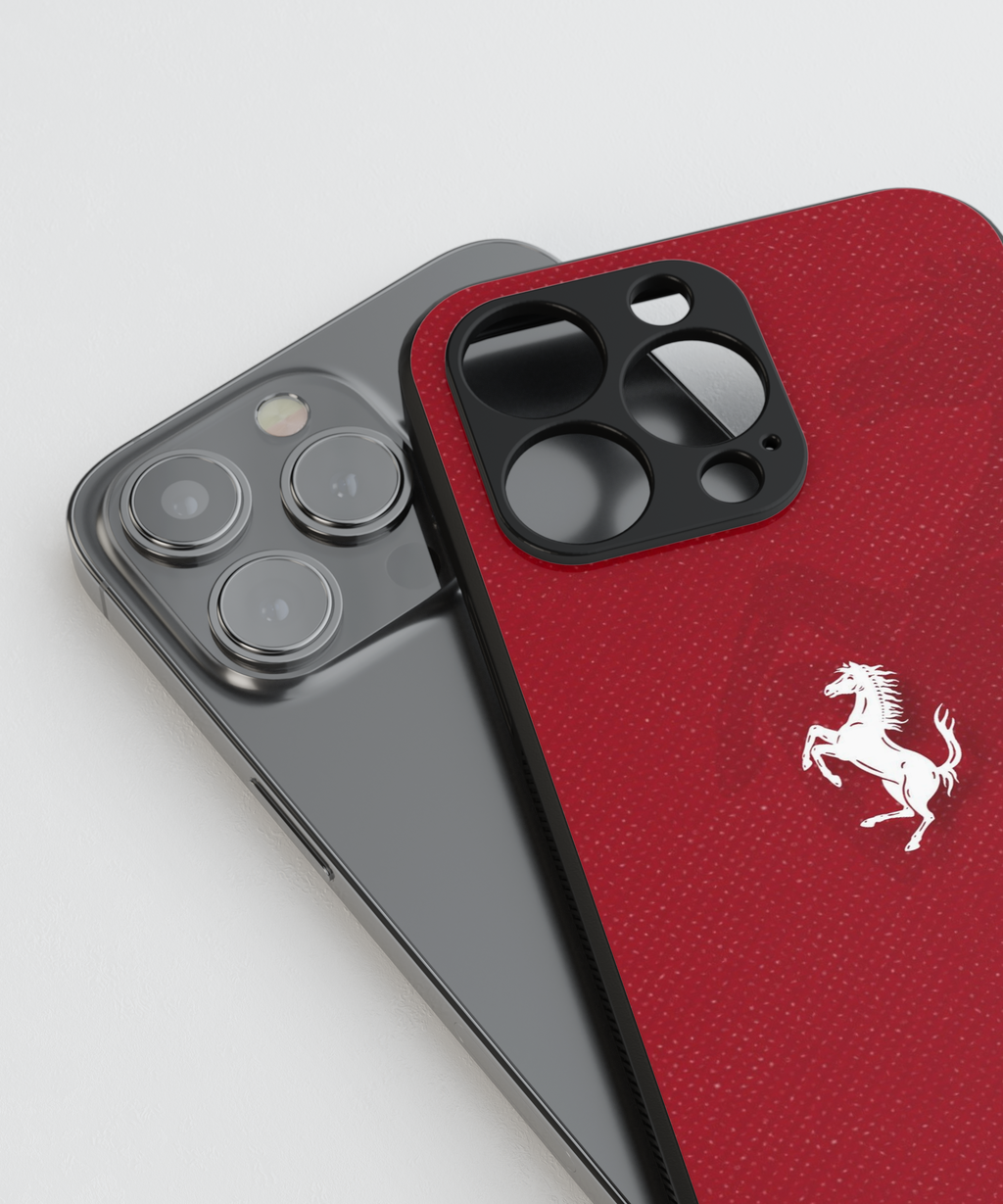 Red Ferrari Glass Case